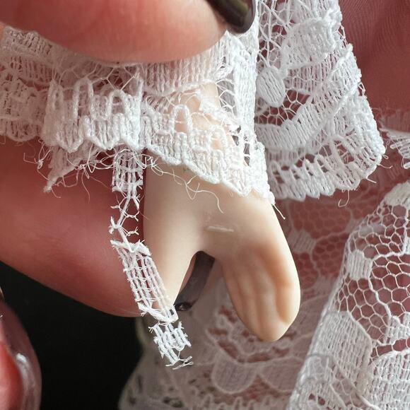 Pink and White Angel Christmas Tree Topper-9 inches Porcelain Head Small 9.5 in - Picture 6 of 9